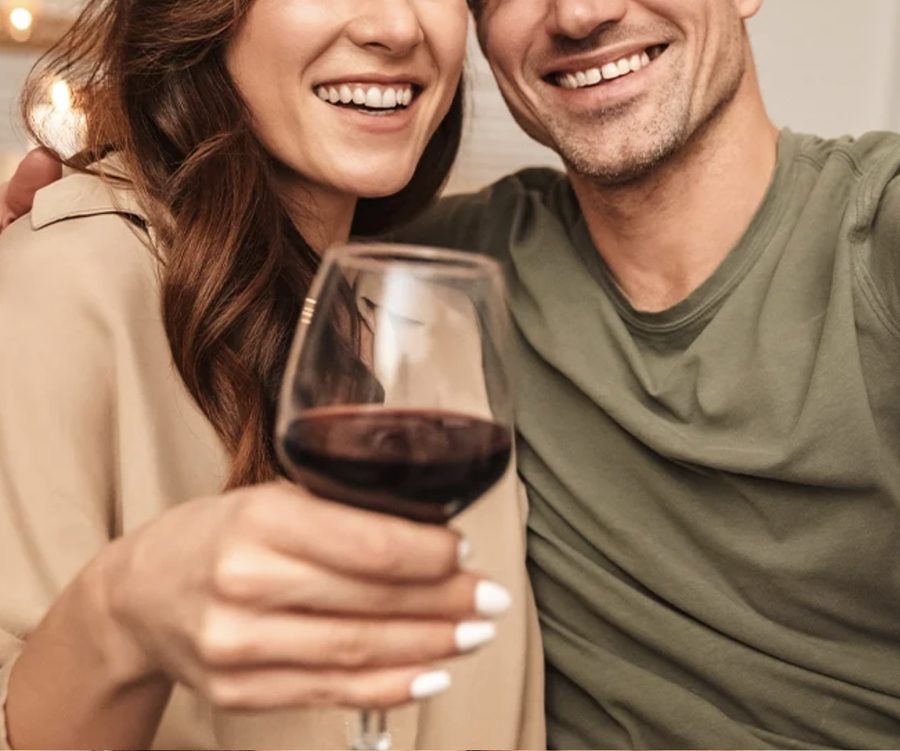 A countryside couple enjoying a night in together